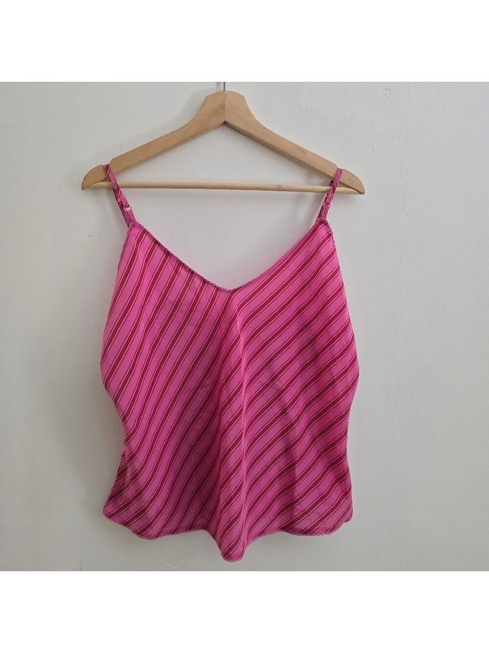 Sleep Club Pink Red Striped Cami Camisole Top XL